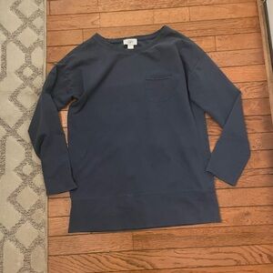 LOFT Deep Blue Long Sleeve Top with Pocket